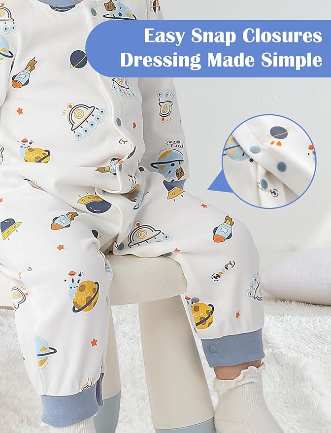 Newborn Baby Boys 2 Pack Cotton Romper Outfits Infant Long Sleeve One-Piece Toddler Button Jumpsuits