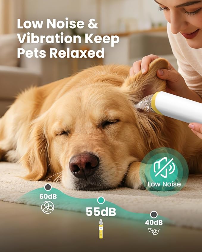 GROWNSY Electric Nasal Aspirator for Pet, Whisper-Quiet Nose & Ear Suction for Dogs, Cats, Puppies & Kittens, Adjustable Suction, Food-Grade Silicone, Relieve Congestion, Clear Milk, Clean Ears