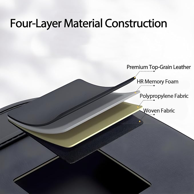 Universal Foldable Car Backseat Organizer with Table Tray, Car Seat Back Protector with Touch Screen Phone Holder, Premium Leather Kick Mats with Storage Pockets Tissue Holder (Black)