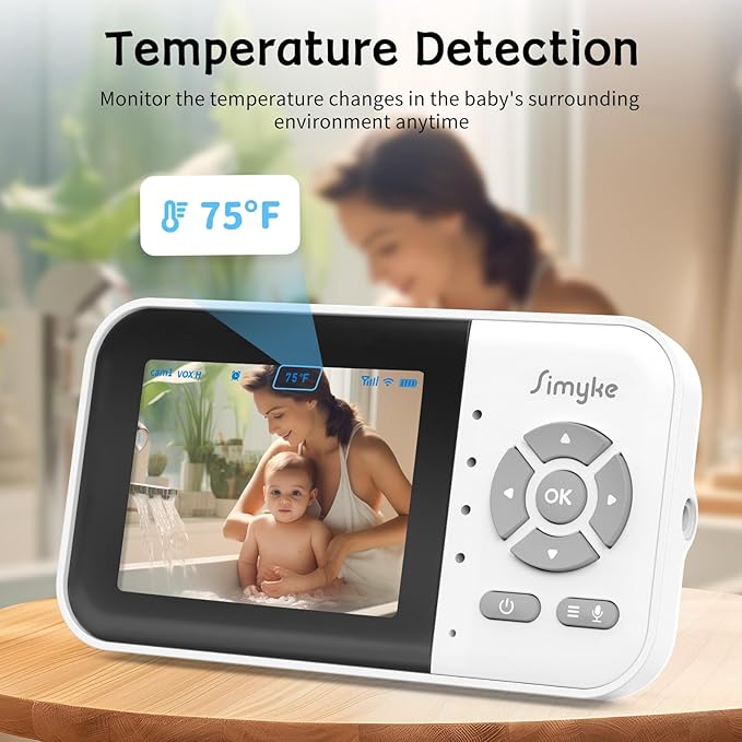 Video Baby Monitor with Camera,No WiFi 1200ft Long Range,APP Mode,2.8" Plug & Play Diaplay, Auto Night Vision,5 Lullabies Portable Sound Monitor,Room Use,Feeding Timer,2-Way Talk,for Baby/Elderly/Pet