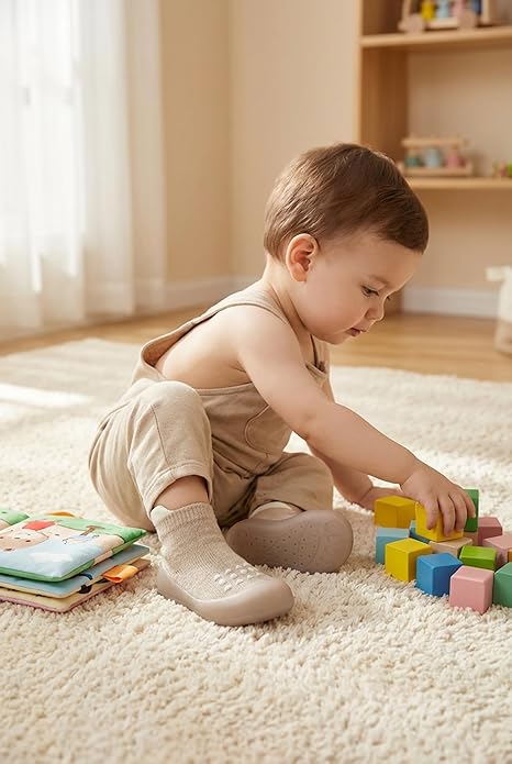Baby Sock Shoes Toddler Walking Shoes Infant Non-Slip Slippers with Soft Rubber Sole Baby Boys Girls Sneakers