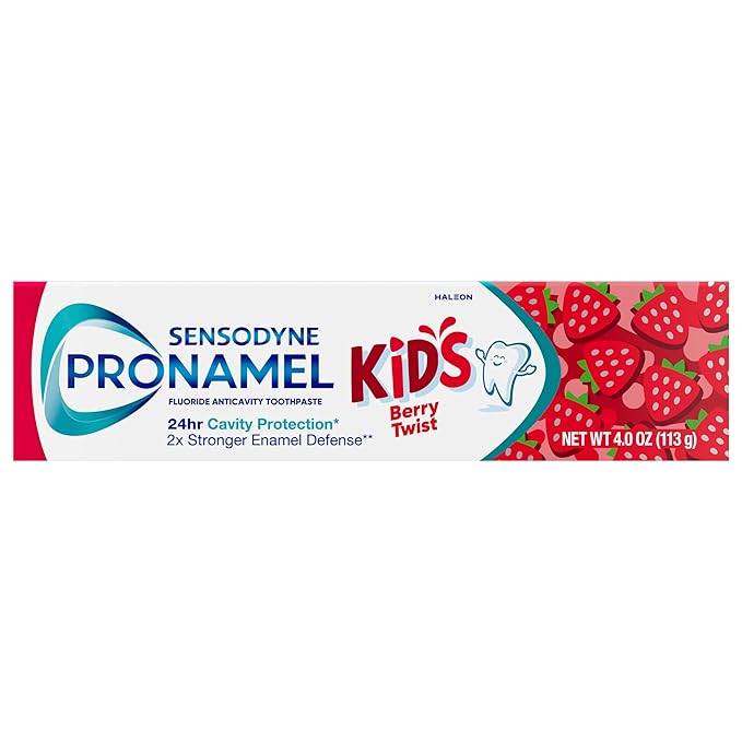 Sensodyne Pronamel Kids Toothpaste, Fluoride Anticavity Toothpaste, Cavity and Enamel Protection, for Ages 2+, Berry Twist Flavored, 4 oz (2 Pack)