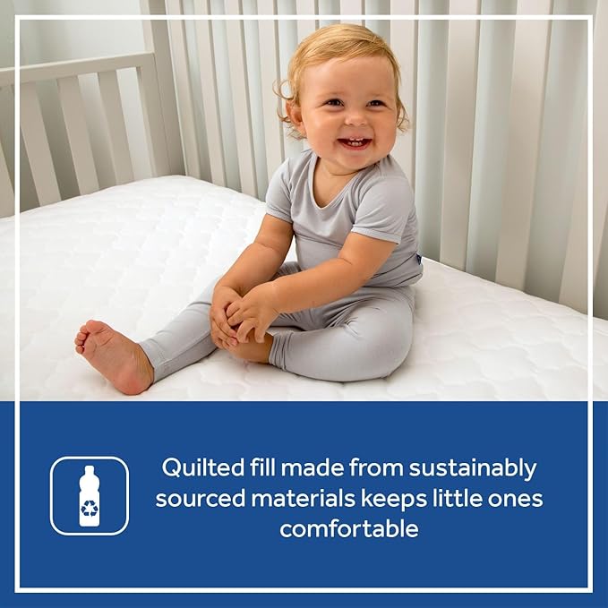 Sealy Baby 6-Pack Fitted Waterproof Infant Crib Mattress Protector Pad and Toddler Bed Cover, Durable and Comfortable Topper, Machine Washable and Dryer Friendly, 52” x 28”- White