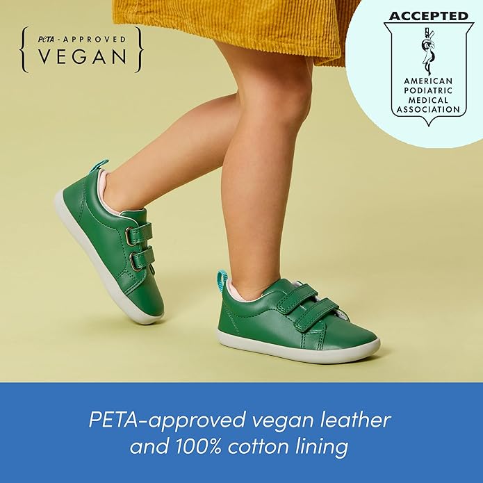 Ten Little Everyday Original Toddler Shoes - APMA-Approved Vegan Leather Kids Sneakers, 100% Cotton Lining, Wide Toe Box, Zero Drop Flexible Soles, Hook and Loop Toddler Sneakers