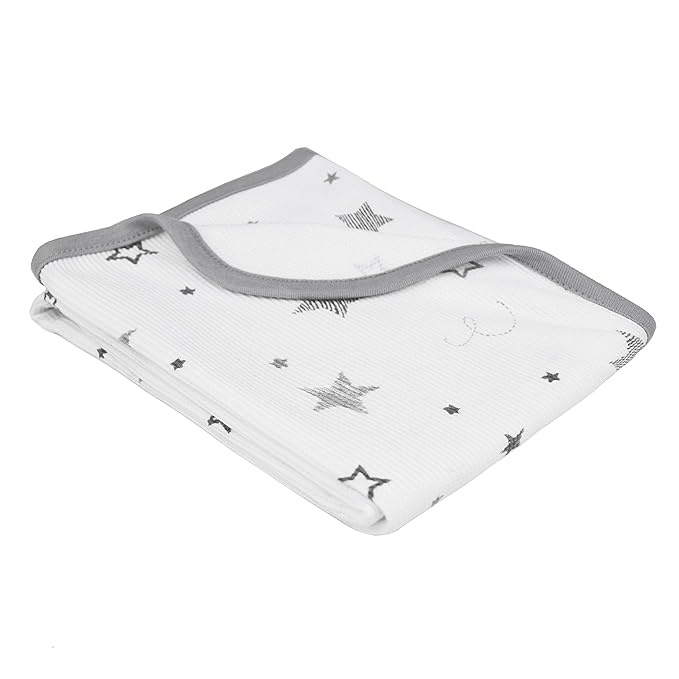 American Baby Company 100% Cotton Thermal Waffle Swaddle Blanket (30" x 40"), Soft, Breathable & Stretchy, Super Stars, for Boys and Girls, Perfect for Swaddling, Travel and Gifting