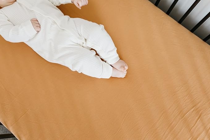 Copper Pearl Premium Knit Crib Sheets: Breathable and Soft, Fitted for Standard Mattresses, Perfect for Baby Registry or Shower Gift, Dune