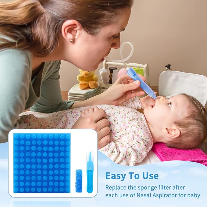 Nasal Aspirator Hygiene Filters 200PCS, Replacement for NoseFrida Nasal Aspirator Filters Safe Environmental, BPA, Phthalate & Latex-Free (200 Count +Tweezer)
