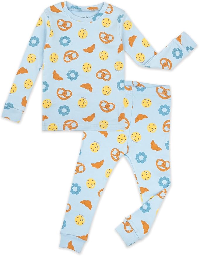 moimoln Sibling Matching 6M-8Y Soft Warm Cotton Modal Character Long Sleeve Snug-Fit Pajama Long Sleeve Sleepwear Daily
