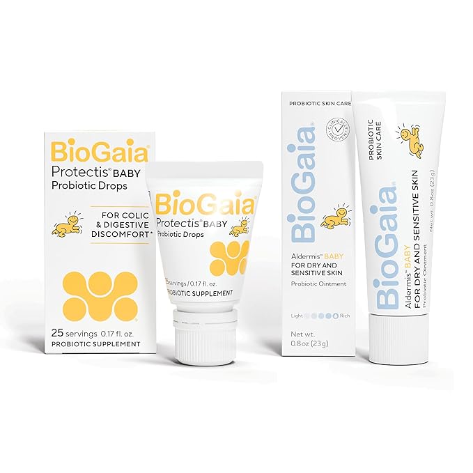 BioGaia Baby Probiotic Essentials For Digestive & Skin Health | Drops Ease Colic, Gas & Tummy Issues | Ointment Soothes & Hydrates Dry, Irritated Skin