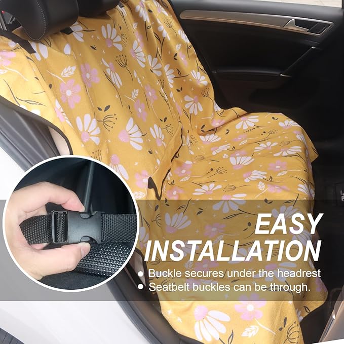 Back Seat Cover Protector for Dogs and Kids, Universal Waterproof Towel Rear Bench Seat Cover for Car, Truck, Van & SUV, Machine-Washable Backseat Car Covers (1pcs Rear Seat)