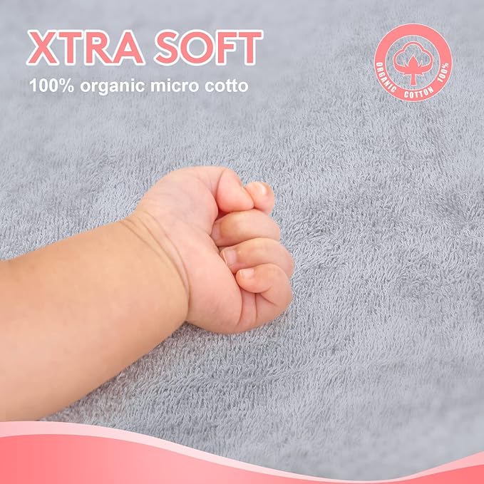 Baby Hooded Towel with Unique Animal Design Ultra Soft Thick Cotton Bath Towel for Newborn (Elephant)