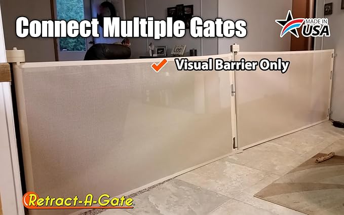 Retract-A-Gate 72" Café: The Original and only Made in USA Retractable Baby, Dog, & Cat Gate