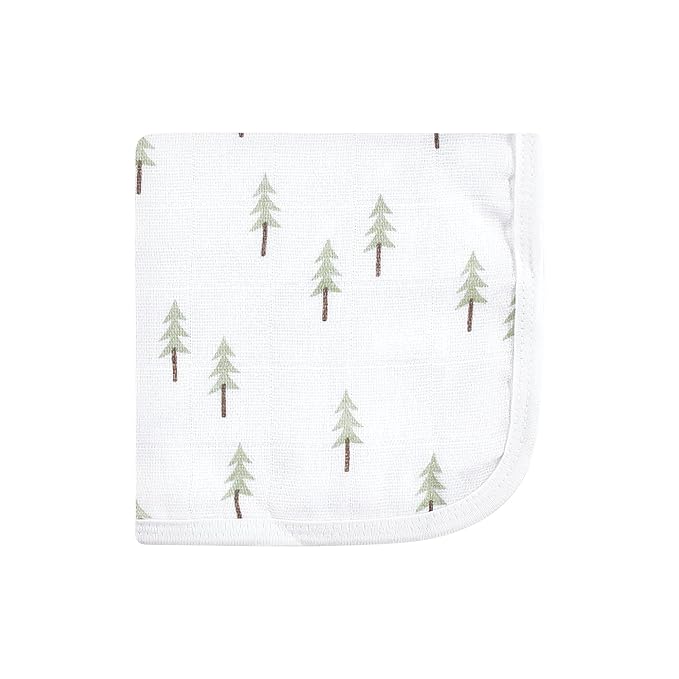 Hudson Baby Unisex Baby Cotton Muslin Washcloths, Woodland, One Size