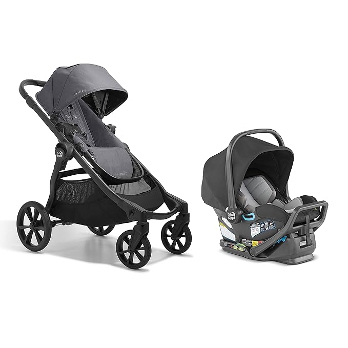 Baby Jogger City Select 2 Single-to-Double Modular Travel System Includes City GO 2 Infant Car Seat Radiant Slate