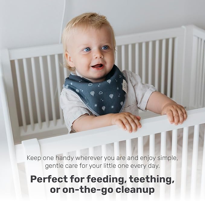 Cotton Bandana Bibs for Babies, Ultra Soft & Absorbent Drool Bibs for Feeding & Teething, Secure Fit, Lightweight