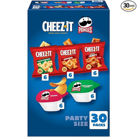 Cheez-It, Pringles, Salty Snacks, Party Size, Variety Pack, 26.58oz Box (30 Packs)