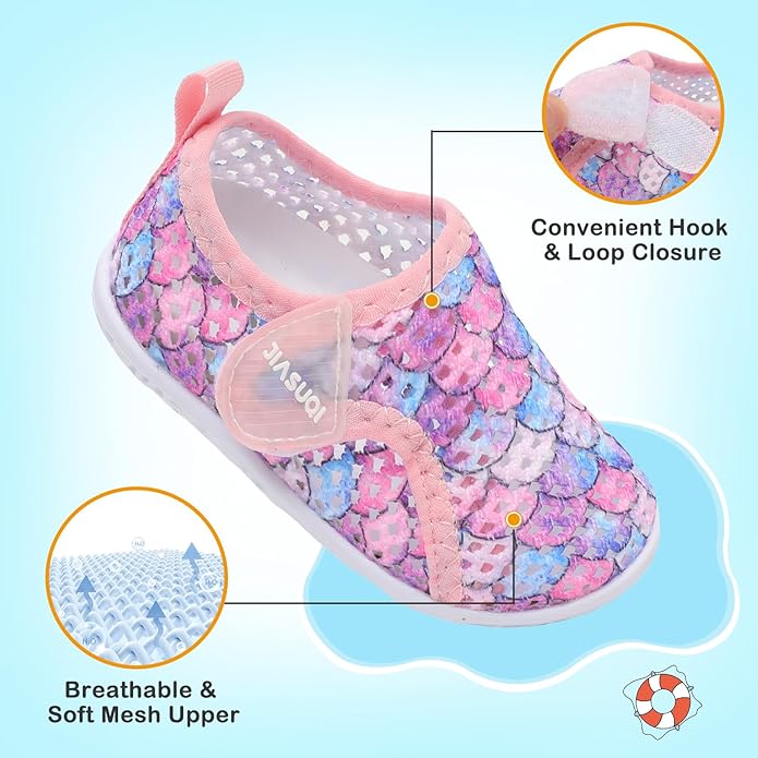 JIASUQI Baby Boys Girls Barefoot Swim Pool Water Shoes Beach Walking Sandals Athletic Sneakers