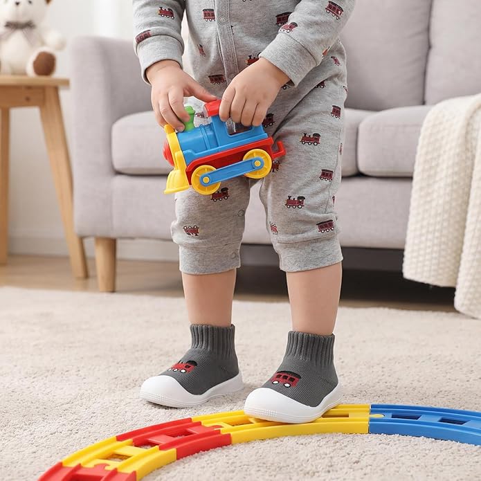 STQ Baby Socks Shoes Toddler Wide Toe Box Non-Slip Slippers Infant Walking Shoe Soft Baby Boys Girls Lightweight Sneakers