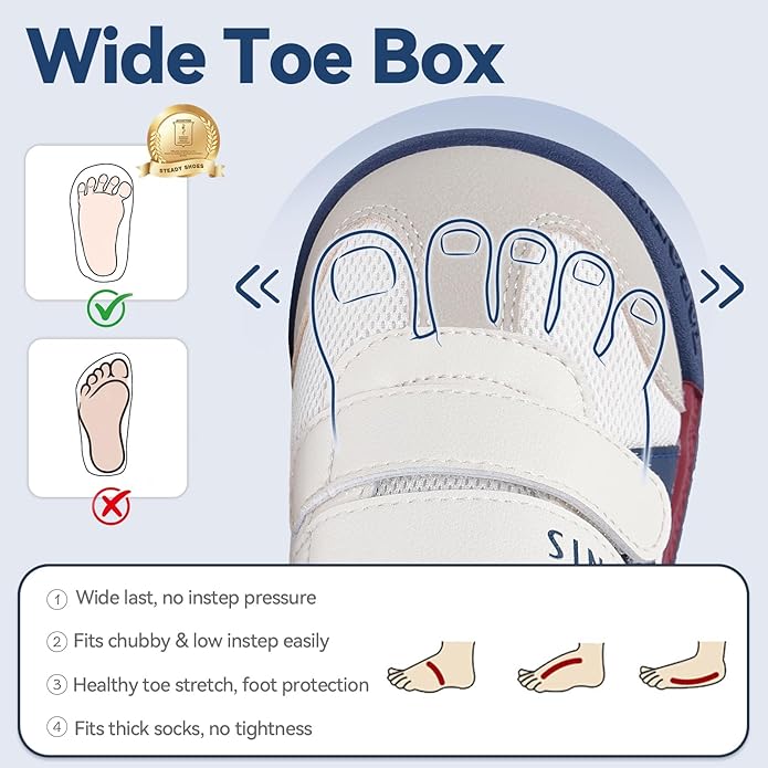 TARANIS Toddler Walking Shoes Wide Running Kids Sneakers Tennis Athletic Sport Shoes