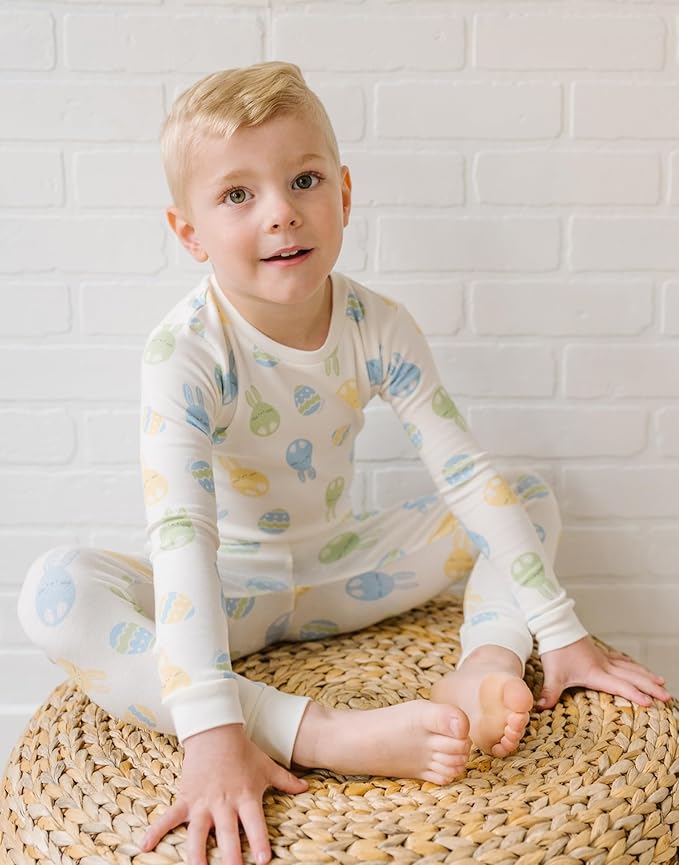 moimoln Sibling Matching 6M-8Y Soft Warm Cotton Modal Character Long Sleeve Snug-Fit Pajama Long Sleeve Sleepwear Daily