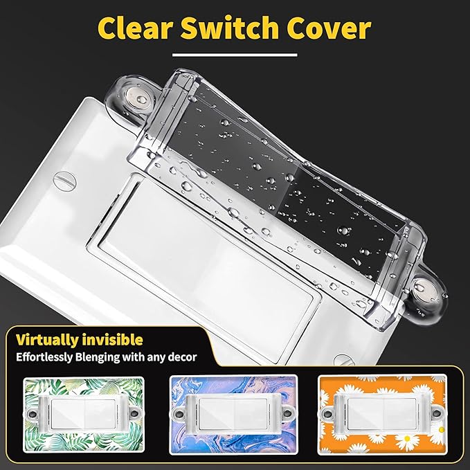 Magnetic Light Switch Guard Cover- PSZEZNZ Light Switch Outlet Covers for Flat Modern Wall Switches-Child Safety Protection(Clear,4 Piece)