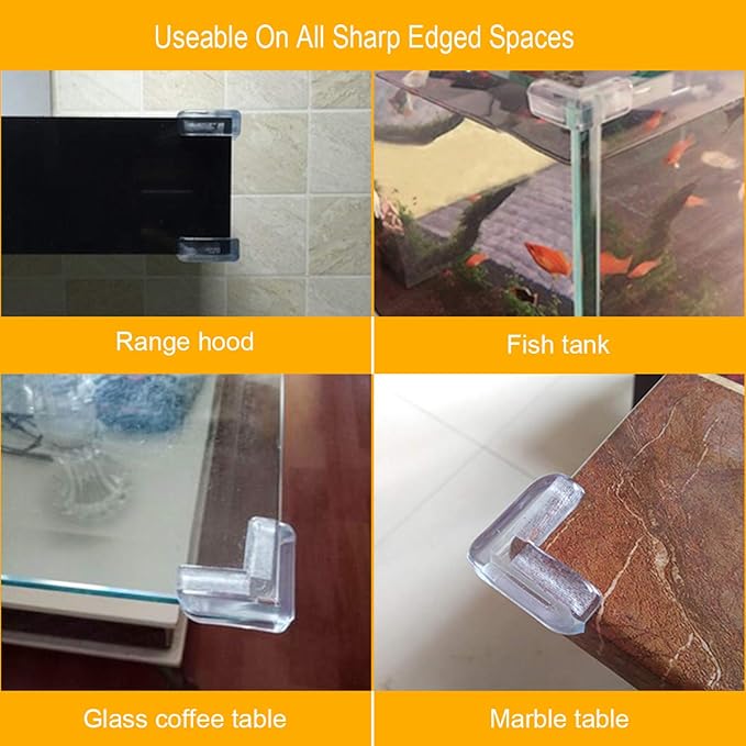 Clear Corner Guards(12 Pack),Table Corner Protectors,Clear Edge Safety Bumpers,High Resistant Adhesive Gel,Corner Protector for Baby,Kids,Furniture,Cabinet,Glass,Coffee Table,ect.