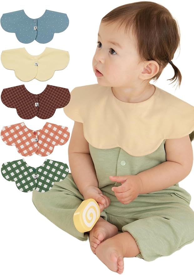 Konny Baby Bibs 3/5/7-Pack Set, 360 ° Rotate, Soft and Absorbent Bandana Drooling for Boys Girls baby Essentials