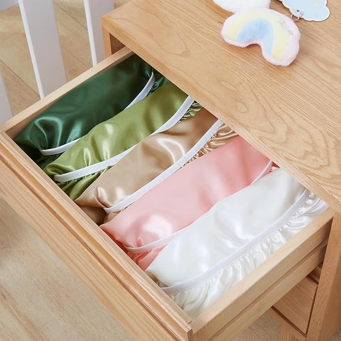SiinvdaBZX 2 Pack Changing Pad Cover for Baby Girls Boys, Satin Silky Soft Changing Table Covers 32"x16"+5" Diaper Changing Pad Sheets, Green & Beige