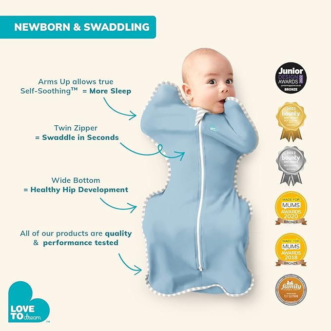 Love to Dream Swaddle UP Self-Soothing Sleep Sack 13-19 lbs., Dramatically Better Sleep, Snug Fit Calms Startle Reflex, 1.0 TOG, Dusty Pink, Medium