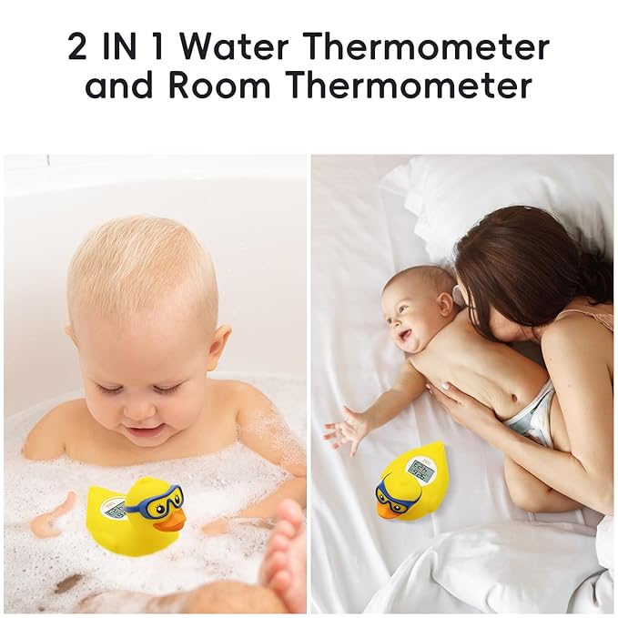 b&h Baby Bath Thermometer, The Infant Bath Floating Toy Safety Temperature Water Thermometer, Baby Bath Essentials (Diving-Goggles Duck)