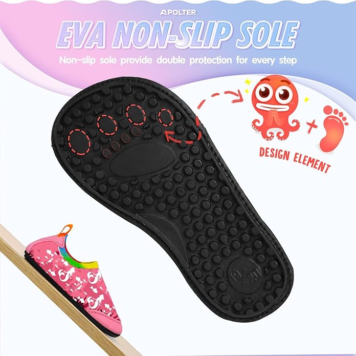 Baby Boys and Girls Swim Water Shoes Barefoot Aqua Socks Non-Slip for Beach Pool Toddler Kids