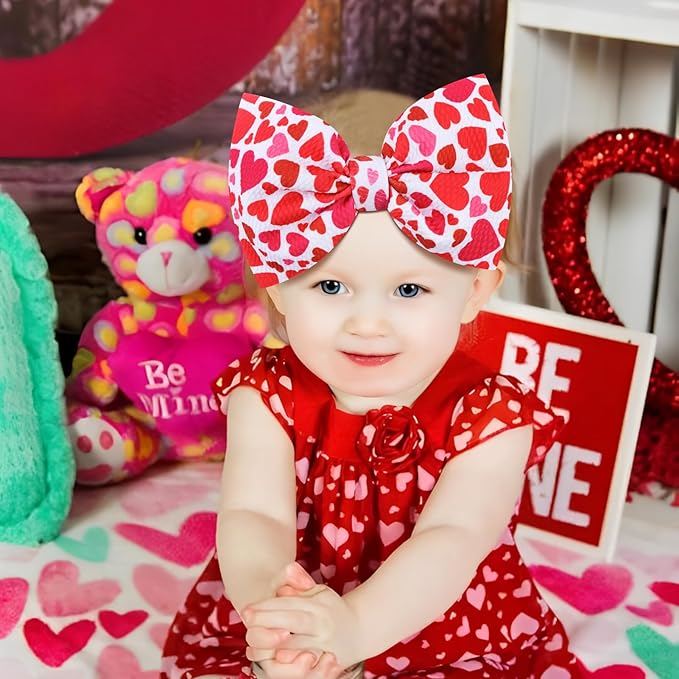 YanJie Baby Girls Big Bows Headbands 2 Pack (Red) 4-18 Months