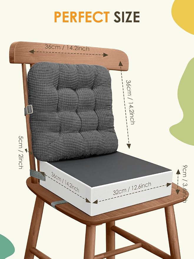 Booster Seat for Kitchen Chair, Toddler Booster Seats with Adjustable Washable Safety Belts,Kitchen Dining Table Booster Seat, Portable Travel Increasing Cushion for Baby Child Kid Boy Girl