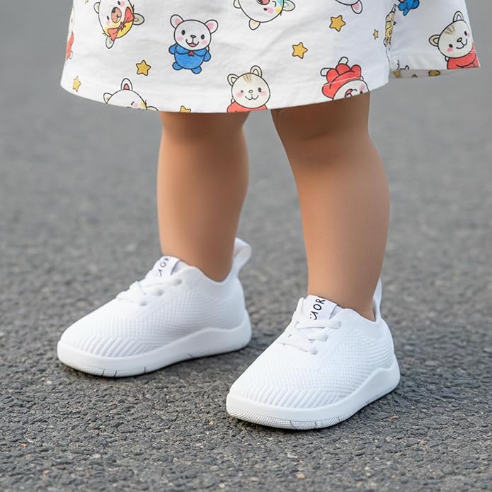 MORENDL Toddler Wide Toe Box Barefoot Shoes Baby First Walking Shoes Boys Girls Non-Slip Zero Drop Minimalist Sneakers