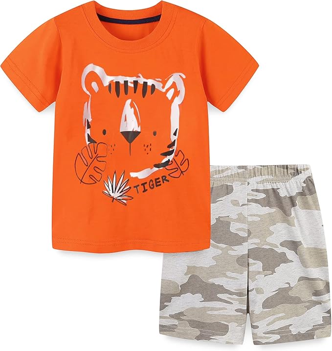 Baby Toddler Boy's Cotton Short Sleeve Tshirt and Short Set