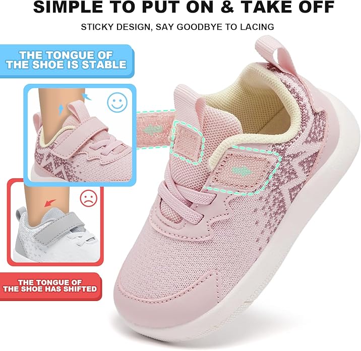 MORENDL Wide Toddler Shoes Baby Walking Shoes Boys & Girls Barefoot Sneakers Zero Drop Comfort Tennis Running Outdoor Activities