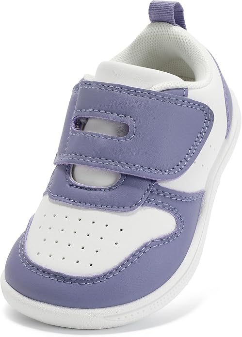 Toddler Wide Toe Box Barefoot Shoes Boys Girls Sneakers Zero Drop Kid Tennis Running Shoes Lightweight Non-Slip Comfortable Leather First Walking Shoe Outdoor Activities School