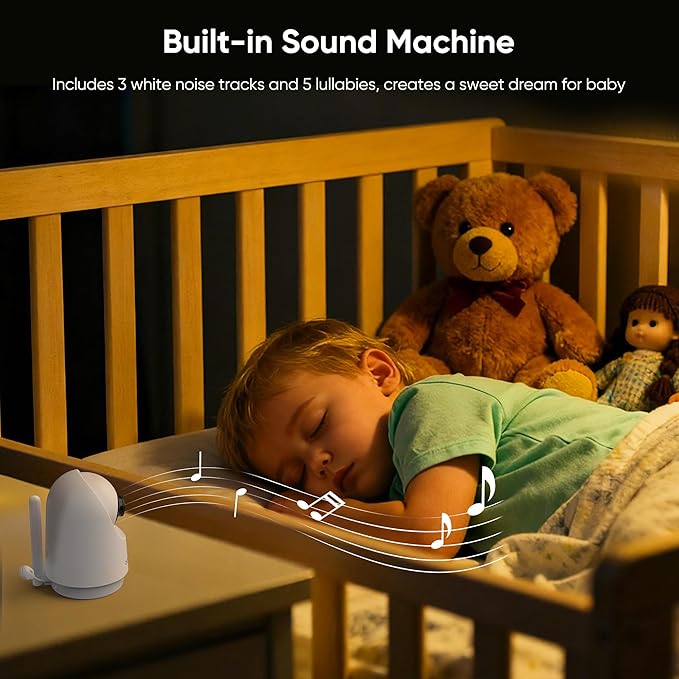 bonoch Upgraded 1080P Baby Monitor with 2 Cameras, 7" MegaView Split Screen Baby Monitor No WiFi, Dual Video Monitor with Camera and Audio, 6000mAh, White Noise, 2 Way Audio, PTZ, Night Vision