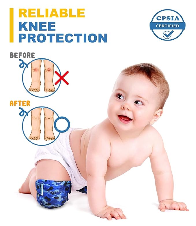 (2nd Gen.) Baby Knee Pads for Crawling (2 Pairs), CPSIA Certified - Comfortable Knee Protector for Toddler, Infant, Girl, Boy, Crawler - Rodilleras para Bebe