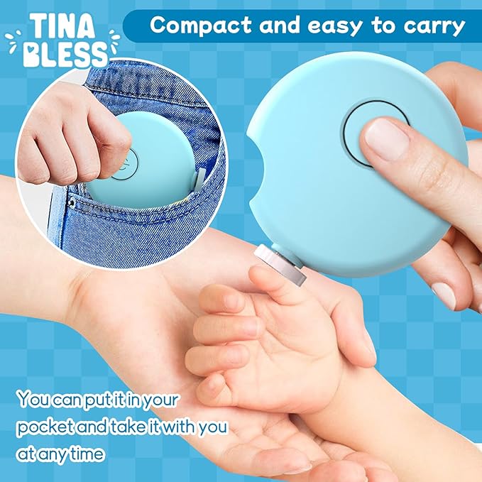 Baby Nail Trimmer Electric,Tinabless Baby Nail Clipper, 6 in 1 Baby Nail File,Nail File Baby Grooming Kit Manicure Set for Toddler or Adults(Blue)
