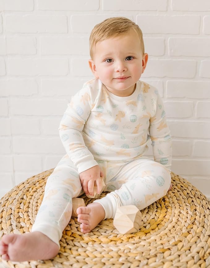 moimoln Sibling Matching 6M-8Y Soft Warm Cotton Modal Character Long Sleeve Snug-Fit Pajama Long Sleeve Sleepwear Daily