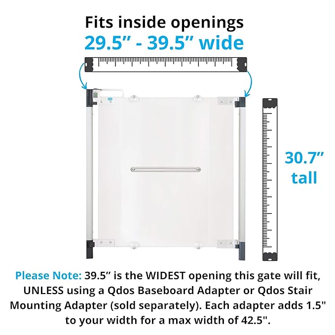 Qdos Safety Crystal Designer Baby Safety Gate - Meets Tougher European Standards - Modern Design and Unparalleled Safety - Beauty & Safety Together at Last - Simple Installation | Hardware Mount