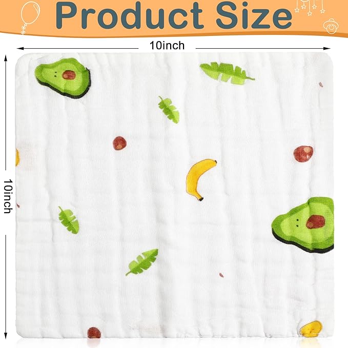 Chumia 20 Pack Baby Muslin Burp Cloths Baby Wash Cloths with Sensitive Skin 6 Layer Cotton Face Towels Bath Towel Absorbent for Toddler Kids Shower，10 x 10 Inch