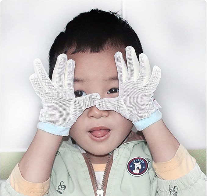 Thumb Sucking Guard Gloves Thumb Guard to Thumb Sucking Stop for Kids Nail Biting Stop and Five Fingers Sucking Stop for Baby (L)