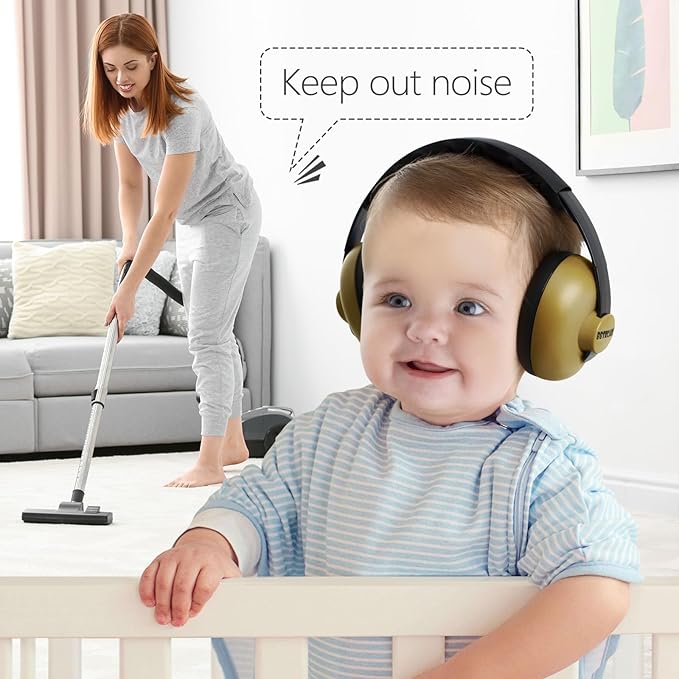 Baby Headphones - Infant Ear Protection for Babies | Baby Earmuffs Noise Cancelling Headphones 3-36 Months - Army Green