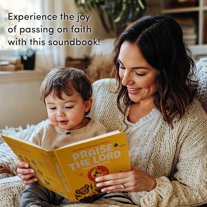 Praise The Lord Christian Sound Books for Kids - Baptism, Christening, Dedication Gifts for Boys and Girls - Religious Toys, Music Books for Toddlers