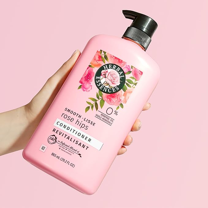 Herbal Essences Shampoo & Conditioner Set, Smooth Collection, Paraben-Free, Color-Safe, with Rose Hips & Vitamin E, 29.2 Fl Oz Each, 2-Pack