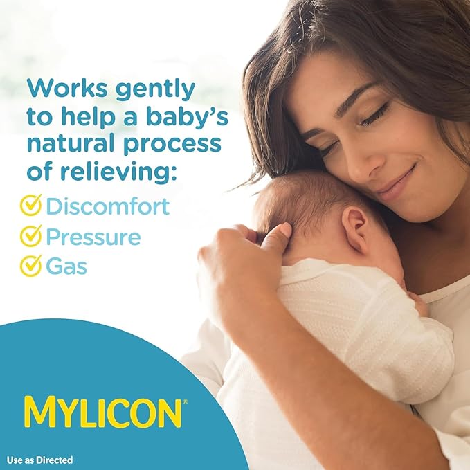 MYLICON Gas Relief Drops for Infants and Babies, Dye Free Formula, 1 Fluid Ounce with Updated Syringe (2-Pack)