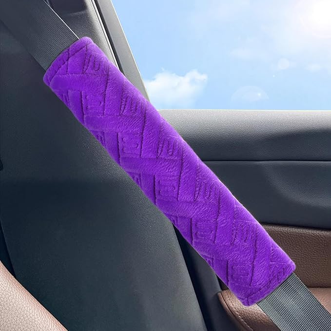 surpassme Car Seat Belt Pads Covers, 2PCS Seat Belt Shoulder Strap Covers Protector to Release Stress to Your Neck and Shoulder for a Safety Driving(Purple)