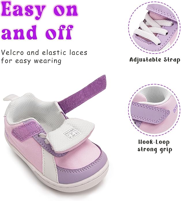 SKYWHEEL Toddler Wide Toe Box Barefoot Shoes Boys Sneakers Kids Tennis Shoes Comfort Lightweight Zero Drop Walking Shoe for Indoor/Outdoor Play